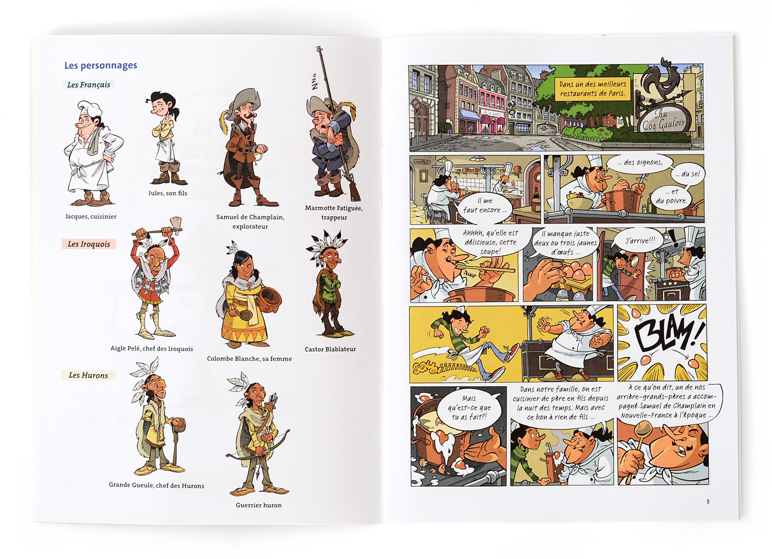 Innenseiten aus der Comicreihe Faim d’Histoire, Cornelsen Verlag